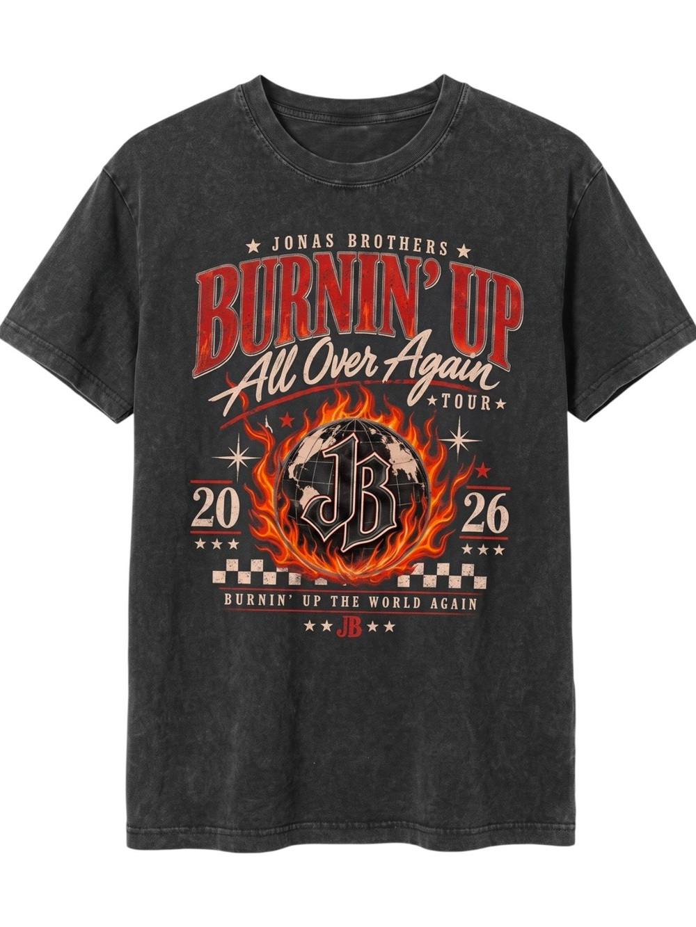 Jonas Brothers Burnin Up 2026 Tour Comfort Colors Band Tee